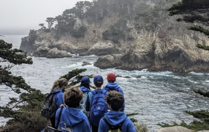 kids looking out over water at Point Lobos