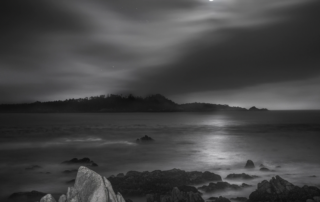 bw image of a moonrise Photo taken my Manny Espinoza